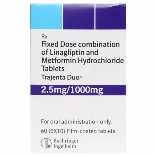 1000mg Trajenta Duo Fixed Dose Combination Linagliptin Metformin Hydrochloride Tablets