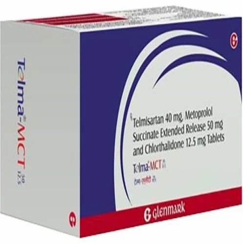 Chlorthalidone 12.5mg + Metoprolol Succinate 50mg + Telmisartan 40mg Tablet